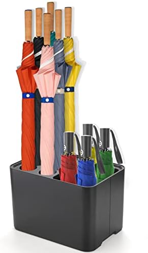 Elsjoy Black Umbrella Stand with Drip Tray