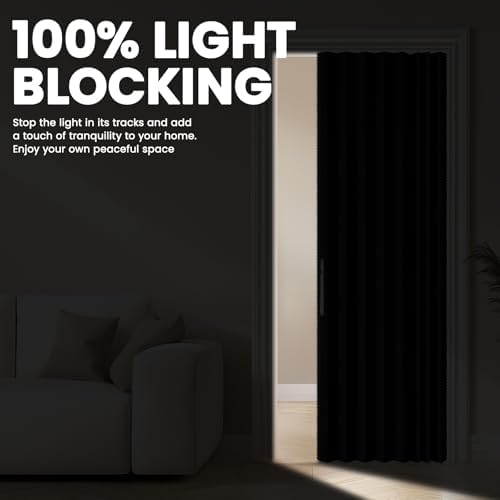 AJAZZ Blackout Sliding Door Curtains 72W x 79L Black 1 Pack