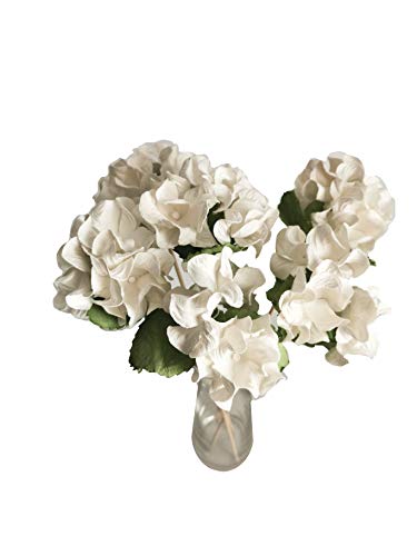 6 White Hydrangea Paper Flower Reed Diffuser for Home Fragrance by Plawanature
