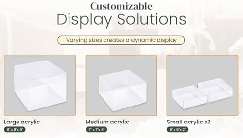 Set of 4 Acrylic Cube Display Box Risers