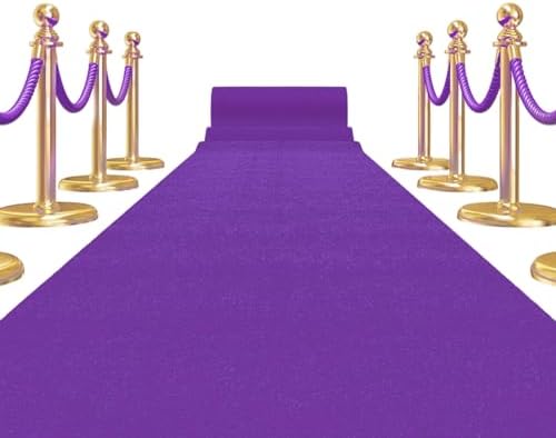 Purple Carpet Runner for Party 25x15ft 120GSM Runway Rug