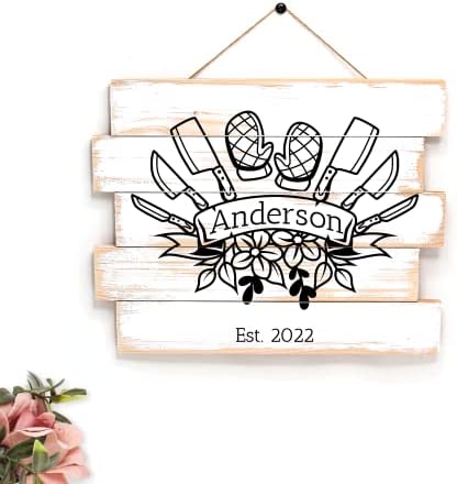 Rustic Kitchen Wall Sign 10x12 Custom Name Metal Decor