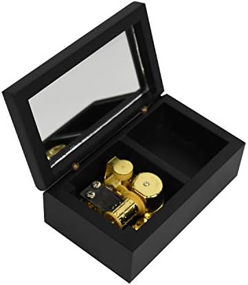 Black Wooden Musical Box with Gold Plating