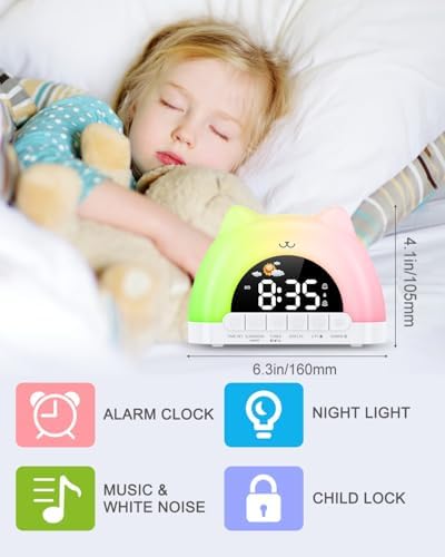 ORIA Kids Alarm Clock with Night Light and Dual Alarms