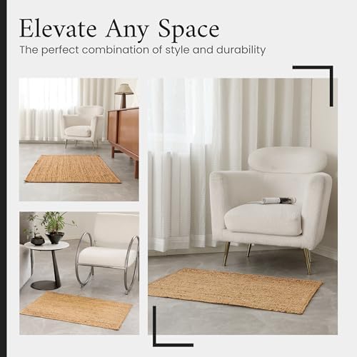 SpoiledHome Jute Rug 2x3 Farmhouse Entryway Mat