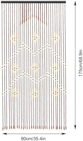Hopuers Bamboo Beaded Curtain for Doorway 32 Lines