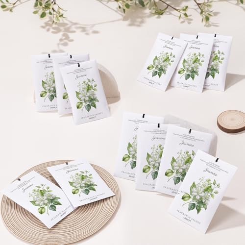 MYARO 12 Pack Jasmine Scented Sachets for Drawer and Closet