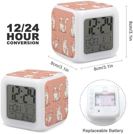 7 Color Changing Alarm Clock with LED Display
