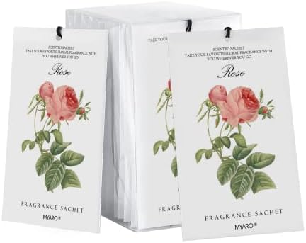 MYARO 12 Rose Scented Sachets for Drawers and Closets