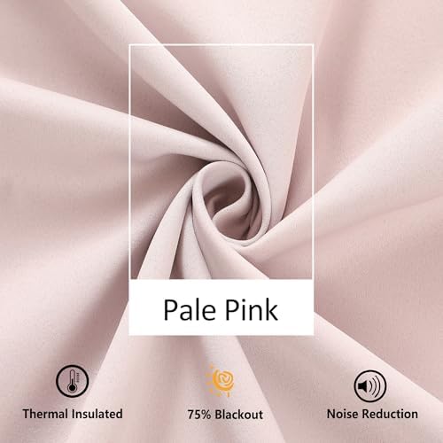 Treatmentex Pom-Pom Pink Half-Blackout Curtains 2 Panels Rod Pocket