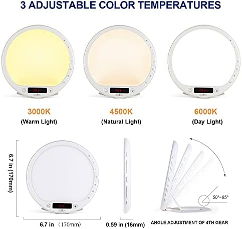 Portable Light Therapy Lamp with Sunrise Alarm