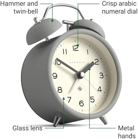 NEWGATE Charlie Bell Echo Alarm Clock - Grey