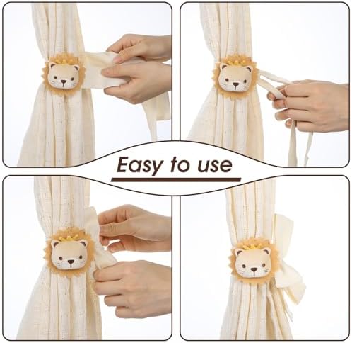 Cute Cartoon Lion Curtain Tiebacks 2 Pack