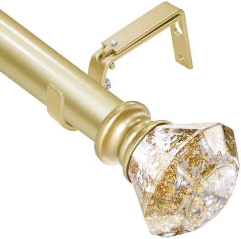 Adjustable Heavy Duty Gold Curtain Rod for Windows