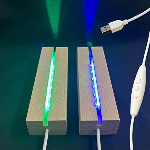 2PCS 6 Inch Wooden LED Display Pedestal