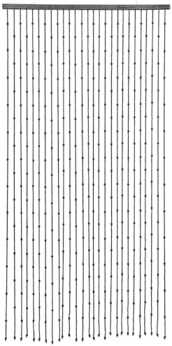 Handmade Wood Bead Curtain Door Panel Black