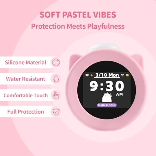 Cute Cartoon Cat Ears Silicone Case for Nintendo Alarm Clock Pink