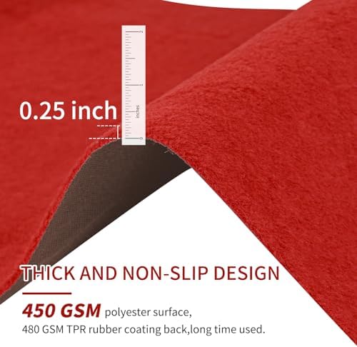 Luxury Red Carpet Runner 3x10 ft Non-Slip Rubber Backing