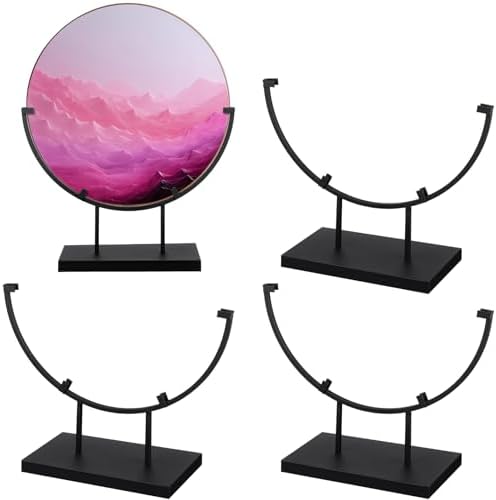 Blulu 4 Pcs 10 Inch Round Metal Easels for Art Displays