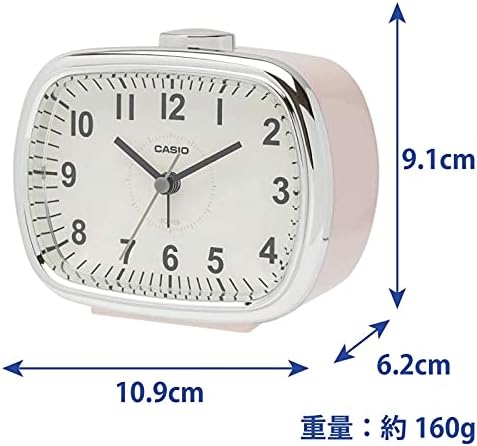 CASIO TQ-159-4JF Pink Analog Alarm Clock with Light and Snooze Function