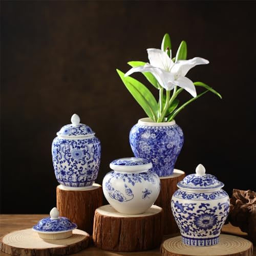 Hushee Classic Blue and White Vase Set 4 Pcs
