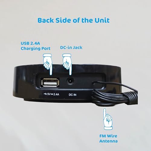 HX-203Wi PLL FM Radio Alarm Clock with Wireless Charging