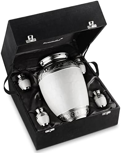 Reminded 5 Piece Decorative Cremation Urns Set - White