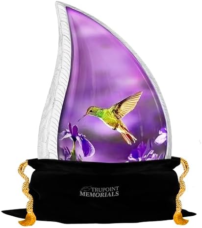Trupoint Memorials Purple Hummingbird Teardrop Urn