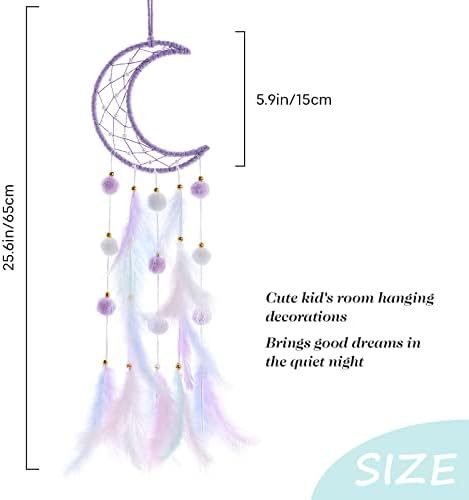 Pretty Jolly Purple Moon Kids Dream Catcher Wall Decor