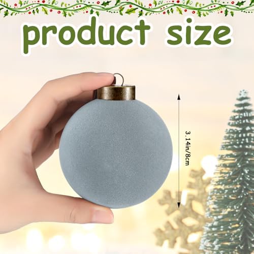 Liliful 15 Pcs Flocked Christmas Tree Balls Decorations