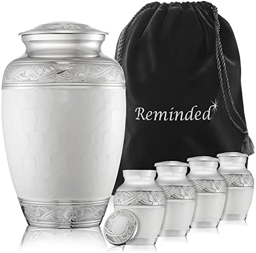 Reminded 5 Piece Decorative Cremation Urns Set - White