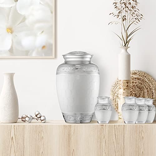 Reminded 5 Piece Decorative Cremation Urns Set - White