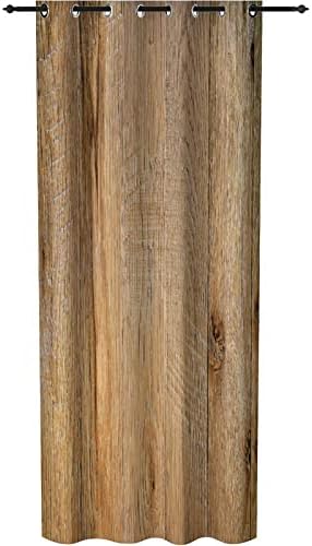 XISUNYA Doorway Curtains with Weathered Wood Print
