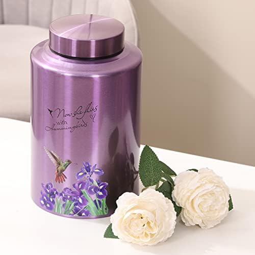 Purple Hummingbird Cremation Urn for Mom 220 lbs Capacity