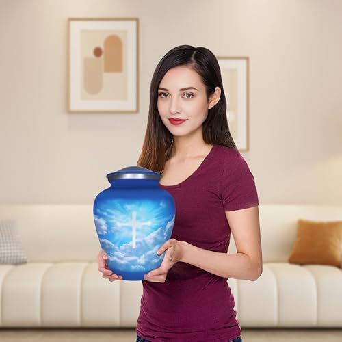 Celestial Cross Cremation Urn for Adult Ashes