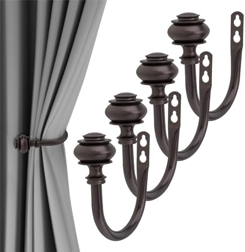 Curtain Holdbacks 4 Pack Wall Mounted Tiebacks Brown