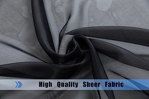 WPM Black Window Scarf Sheer Valance Panel