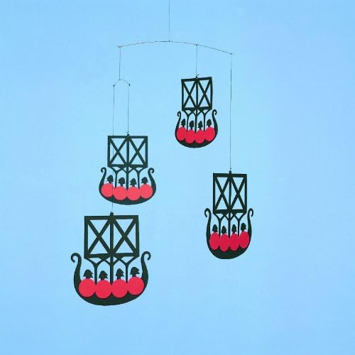 The 4 Viking Ships Hanging Mobile - 18 Inches