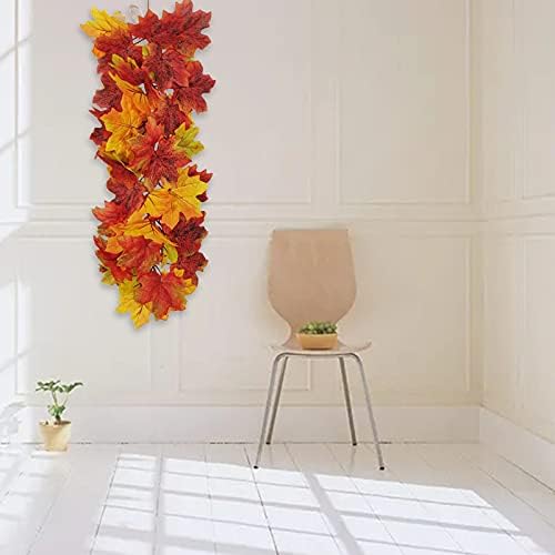 MSUIINT Fall Maple Leaf Swag Garland Wall Decor 2Pcs