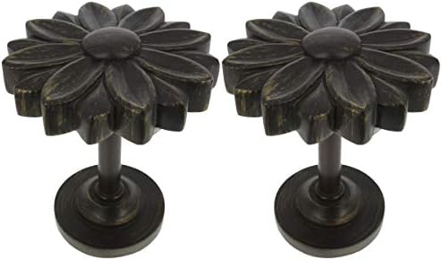 MERIVILLE 2-Piece Blossom Medallion Holdbacks with Bronze Finish