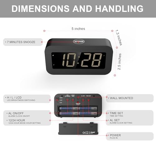 T-FAMY Digital Alarm Clock with LED LCD Display
