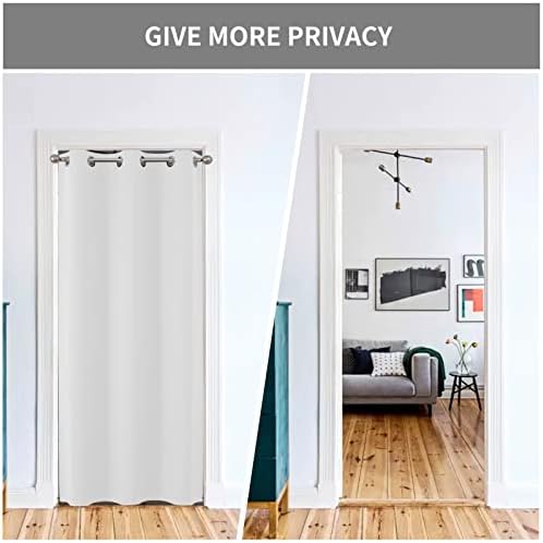 Joydeco Blackout Door Curtain 78 Inches Greyish White