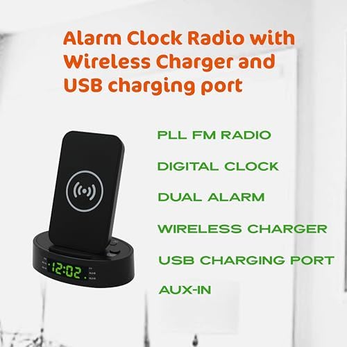 HX-203Wi PLL FM Radio Alarm Clock with Wireless Charging