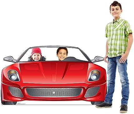 Red Sports Car Stand-in Life Size Cardboard Cutout