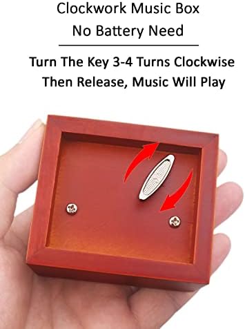 Sinzyo Music Box Wind Up Carved Wood Musical Toy Gift