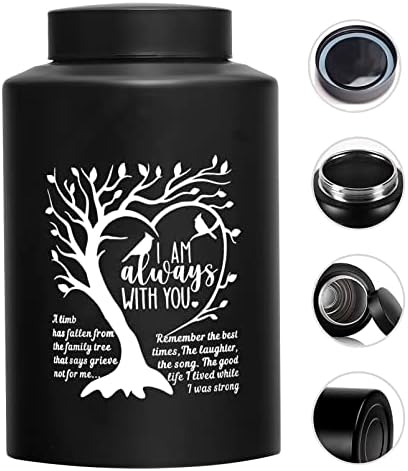 XIIGRA Decorative Urn for Human Ashes Tree Black