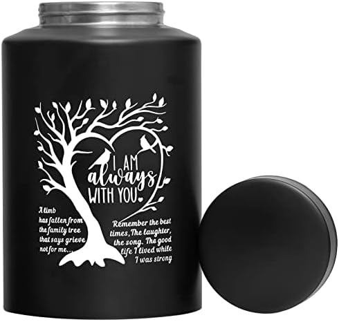 XIIGRA Decorative Urn for Human Ashes Tree Black