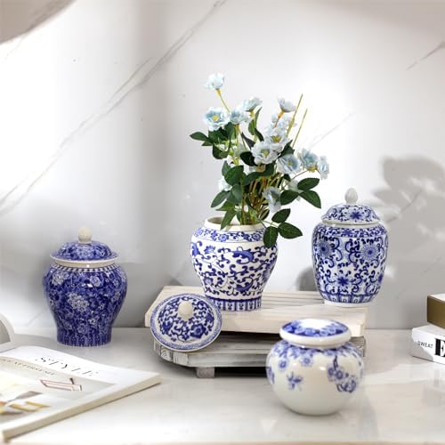 Hushee Classic Blue and White Vase Set 4 Pcs