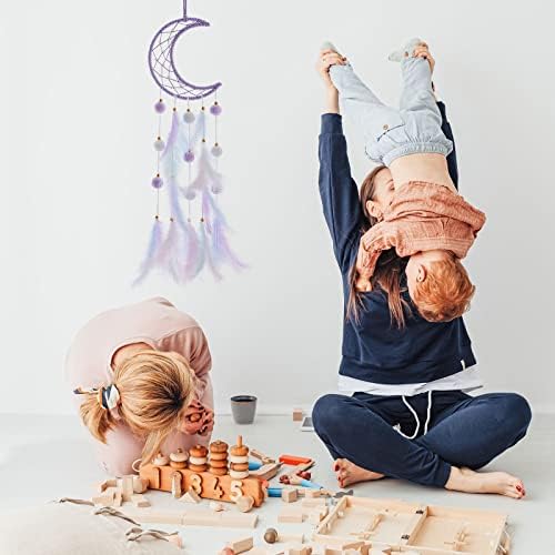 Pretty Jolly Purple Moon Kids Dream Catcher Wall Decor
