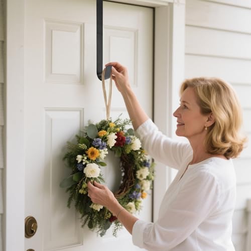 Sattiyrch 15 Inch Front Door Wreath Hanger Sturdy Steel Hook